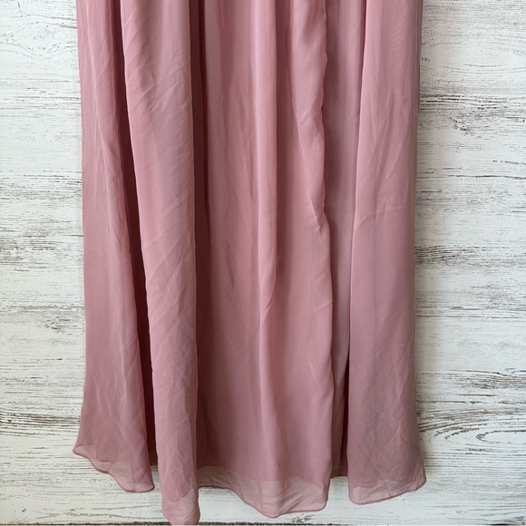 AZAZIE CHANEL Dress Dusty Rose Chiffon Floor Length Gown Prom Bridesmaid - Picture 4 of 10